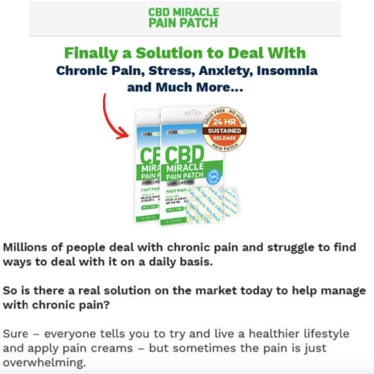 CBD Pain Patch Offer